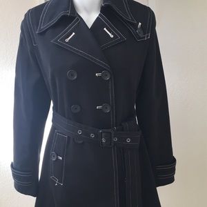 Banana Republic Black Military Coat Petite Small